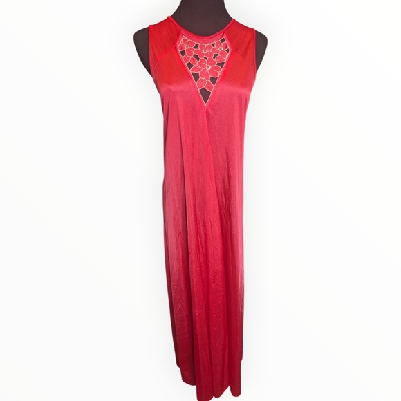Vintage Slip Dress With Flower Cut-Outs - Picture 2 of 6